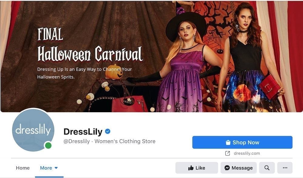 Página de Facebook de DressLily