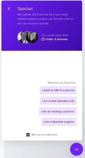 Chat en vivo de Spocket