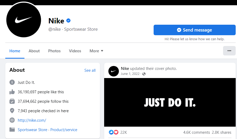 Réseaux sociaux Nike