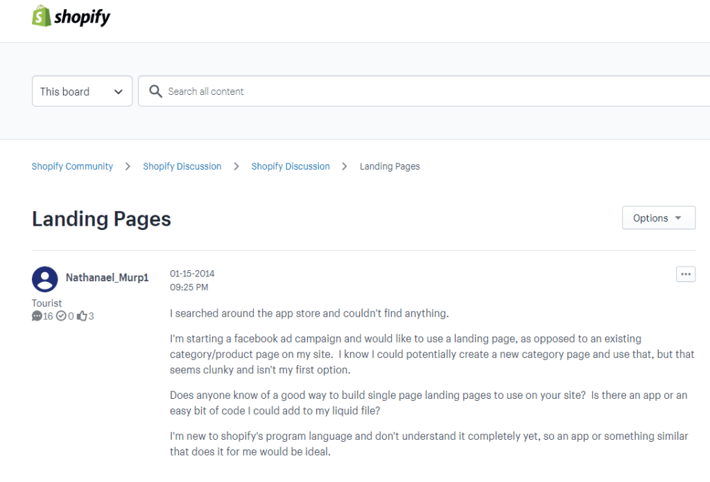 Landing Pages Shopify Community