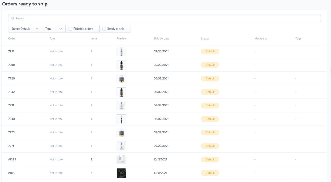 Simpl Fulfillment Orders Ready to Ship